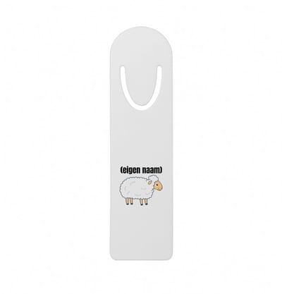 Hacebo® - schaap met eigen naam metalen boekenlegger - Schaap - boeren/schapen liefhebbers - iemand die houdt van schapen - verjaardag - cadeau - kado - geschenk Bladwijzer boekenleggers - 12.7 cm x 3.2cm