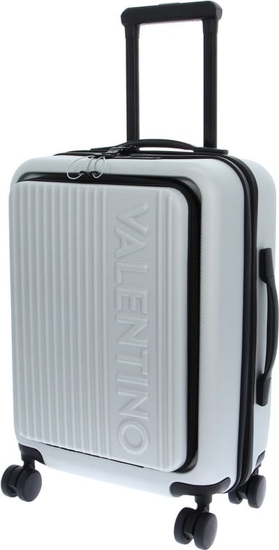 VALENTINO Trolley Explorer Carry On Suitcase Silver Zilverkleurig 53cm