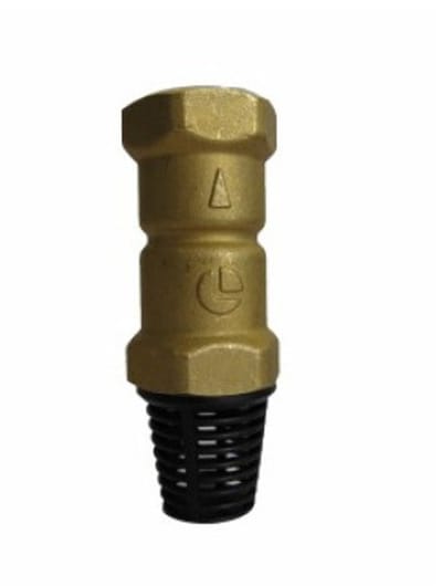 Luise THB messing veerbelaste voetklep, met kunststof korf, binnendraad-1½”, Ø 58 mm, h = 155 mm, 20 bar