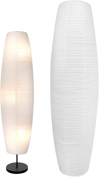 Elegante Papieren Lampenkap voor Vloerlamp en Tafellamp - Vervangende Lampenkap voor Sfeervolle Verlichting in Slaapkamer en Woonkamer (Wit)