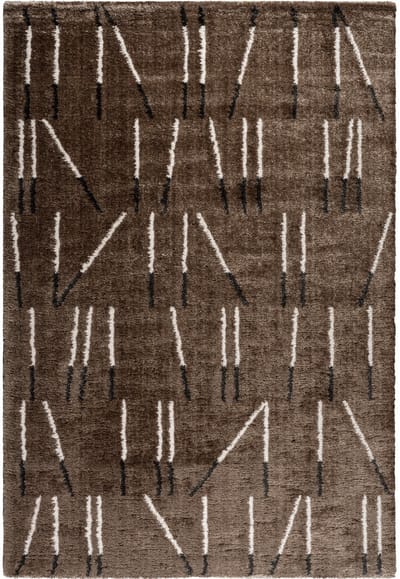 Rugsman Kyoto 014.0083.7262 Vloerkleed - 160 x 230 cm - Bruin - Rechthoekig - Polyester - Eetkamer, Woonkamer, Slaapkamer - Strepen - Modern