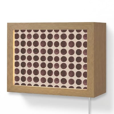 Wandlamp 20x15 cm - Oplaadbaar - Stippen - Patroon - Bruin - Wandlampen binnen woonkamer - Slaapkamer lamp met kabel - Decoratieve nachtlamp - Vloerlamp snoer