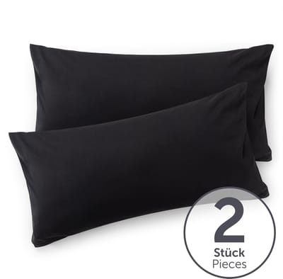 Blumtal - Set Van 2 Kussenslopen - Superzachte Premium Jersey Kussenhoes - 100% Katoen - 40 x 60 cm - Zwart