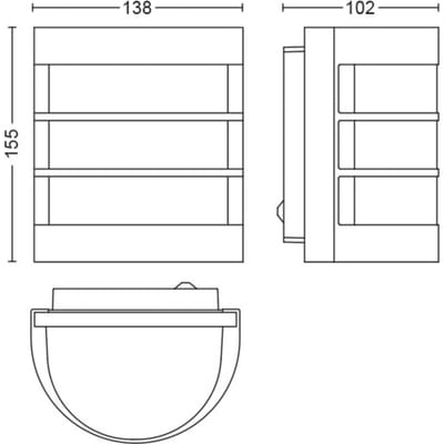 Philips Calgary wall lantern inox 1x60W 230V IR (sensor)
