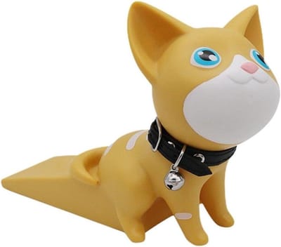 Deurstopper Kat - Katten Deurwig - Deuren Open Houden - Schattig Kattenontwerp - 11.5x7.5x16.5cm - Koffie