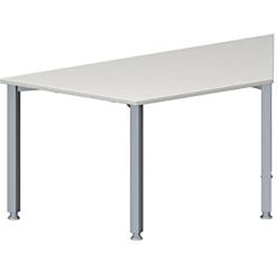 Schäfer Shop  Genius Vergadertafel MODENA FLEX, in hoogte verstelbaar, trapeziumvorm, 4-poot vierkante buis, B 1600 x D 800 mm, lichtgrijs