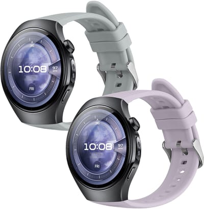 kwmobile 2x horlogebandjes geschikt voor Huawei Watch 5 42mm bandje - Smartwatch bandjes van TPU - Activity tracker horloge band in lavendel / lichtblauw