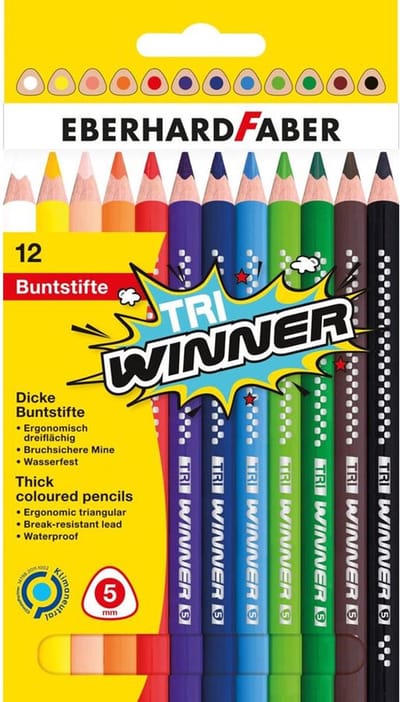 Eberhard Faber kleurpotloden - Tri Winner - assorti kleuren - 12 stuks - EF-518415