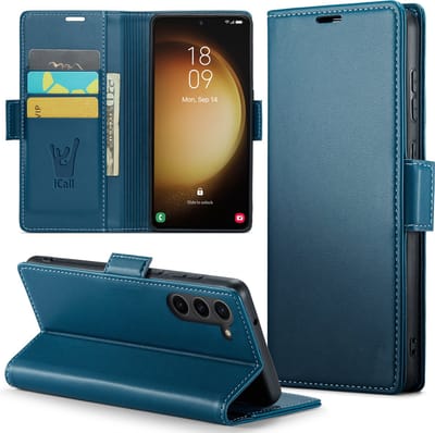 Hoesje geschikt voor Samsung Galaxy S23 - HyperCase Book Cover Kunstleer Blauw