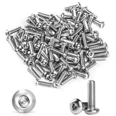 Dailygoods- Schroefenset 50 Stuks - M6 Lenskopbouten - Inbusschroeven - Roestvrij Staal A2 V2A - Cilinderkopbouten - Duurzaam en Hoog Koppel - Schroeven