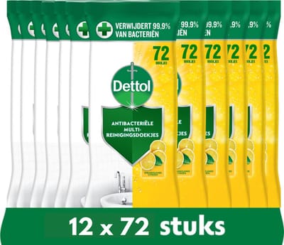 Dettol Doekjes Citrus 72st - 12 Stuks - Voordeelverpakking