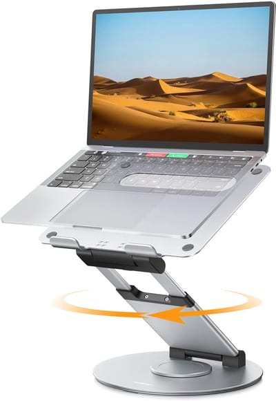 Laptop Standaard - Verstelbaar - Aluminium - Opvouwbaar - Verticaal - Met Koeling - Tot 20KG - Geschikt voor: MacBook - 13 t/m 17 inch - Laptopstandaard - Laptop Verhoger - Zilver