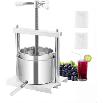 Presse à Vin de Fruits Presse Manuelle pour la Fabrication du Vin 1,45 Gal/5L Acier Inoxydable