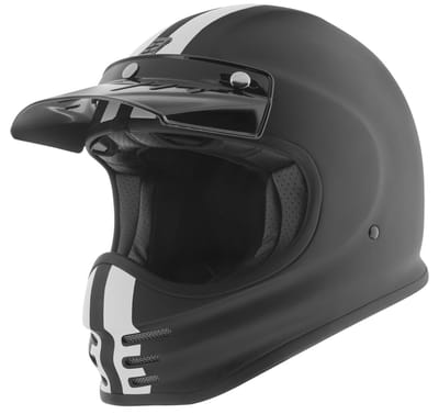 Bogotto V381 Schergo Fiberglass Mat Zwart Wit Motorhelm - Helm