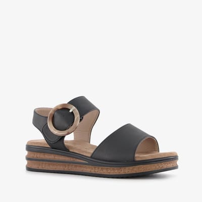 Natuform dames sandalen zwart bruin - Maat 38