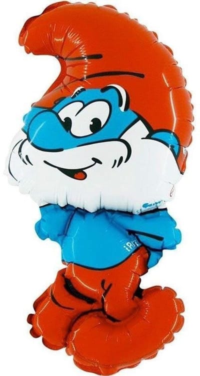 Balloon Foil - Grote Smurf, - 1x Papa Smurf, 100 cm van Grabo Grand Schtroumpf