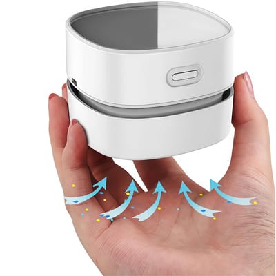 Kruimeldief - Mini stofzuiger - Bureau stofzuiger - Tafelstofzuiger - Draadloze stofzuiger - Kleine handzame stofzuiger - USB-oplaadbare stofzuiger - 360° draaibaar - 90 minuten gebruiksduur - Voor thuis - Voor school - Voor kantoor -Voor toetsenbord