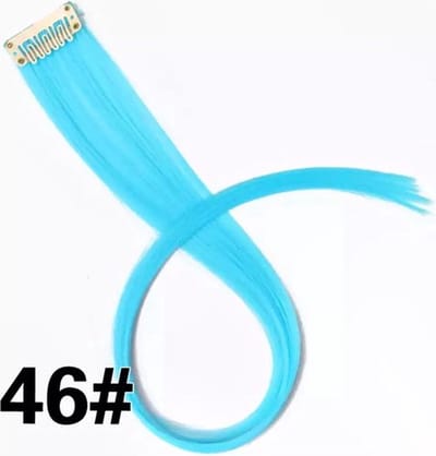 Akyol - Haar extension – licht blauwe haar extension – paars – extension – nep haar – 1 stuk – cadeau – carnaval – synthetisch haar