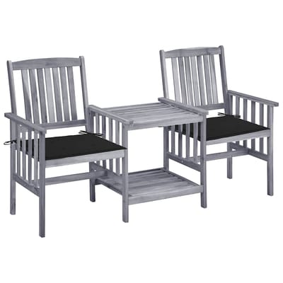 vidaXL - Tuinstoelen - met - tafeltje - en - kussens - massief - acaciahout