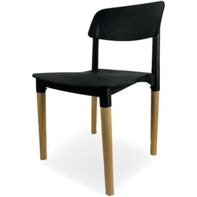 Stoel - VERSA - Versa - Zwart - Hout & Polypropyleen - 45x76x42 cm