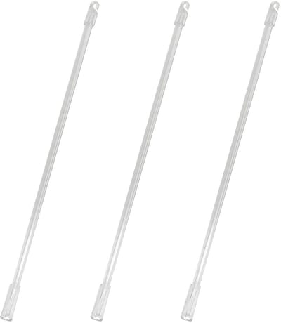 Allecto - Transparante Gordijnrods - 3 Sets 30.5cm - Eenvoudig te Installeren - Duurzaam Acryl - Voor Raamdecoratie - Geschikt voor Diverse Gordijnen