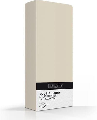 Double Jersey Splittopper Hoeslaken Romanette Beige 160 x 200/210/220 cm