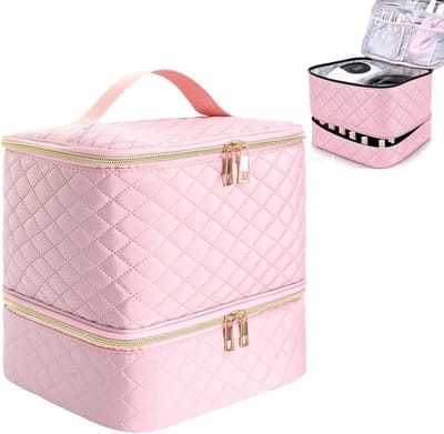 Opbergdoos voor nagellak - dubbele laag - voor 30 flessen en LED lamp - ideaal voor nagelstyling - ShopVlot