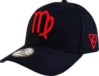 Capiche® Curved Baseball Sterrenbeeld Pet – Maagd – Zwart & Rood – Verstelbaar met Druksluiting – Sportcap – Curved Pet – Zodiac Collectie – Virgo