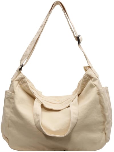 Dailygoods- Schoudertas Grote Capaciteit - Uniseks Tas - Canvas - Verstelbare Schouderriem - 2 Binnenvakken - Ideaal voor School/Reizen