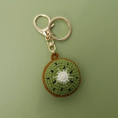 Porte-clés Double Oranges Tricoté Mignon Design Fruit au Crochet Porte-clés pour Pendentif de Sac Porte-clés Citron Tricoté Accessoires Personnalisés