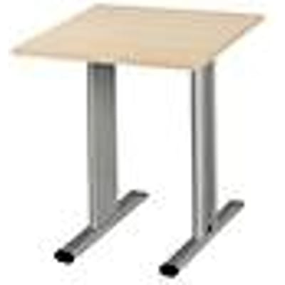 Schäfer Shop  Select Planova vergadertafel, vierkant, 800 x 800 mm, ahorndecor, accentlijsten blank alu