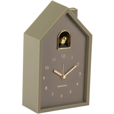 Karlsson Wekker Modern Cuckoo Oro - Groen - 15x11.5x20cm - Modern - Wekker voor slaapkamer - Wekkers
