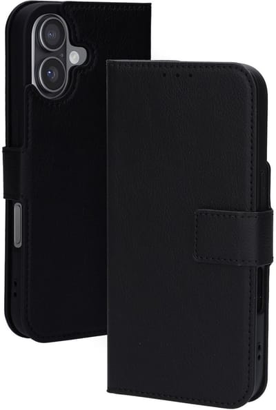 Mobiparts hoesje geschikt voor Apple iPhone 17 - Wallet/Boekhoesje - Eco Leer - Magneet Sluiting - Opberg vakken - Zwart