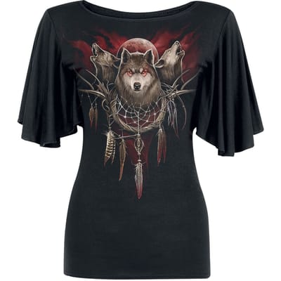 Spiral - Gothic T-shirt - Cry Of The Wolf - S tot 4XL - voor Vrouwen - zwart