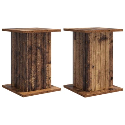 vidaXL - Plantenstand - 2 - st - Oud - hout - 30,5 - x - 30 - x - 43 - cm - Bewerkt - hout