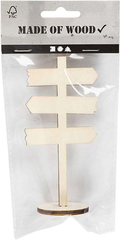 CC Houten Miniatuur Bord op Voet b: 6cm h: 12cm