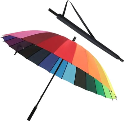 Nivard Moderne Golf Paraplu - Stormparaplu - Opvouwbaar - Windproof - Stormproef - UV Bescherming - Umbrella - Draagbaar - LGBTQ+