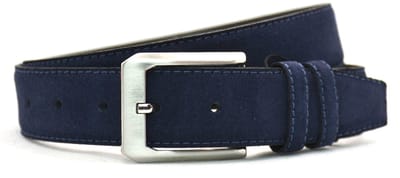 Blauwe suede riem YFA - suede pantalon riem blauw - 3,5 cm brede suede riem - riem blauw - Pantalon & Jeans Broekriem - Riemmaat 85cm - Totale lengte 100cm