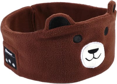 Kinderoogmasker met Bluetooth en Ruisonderdrukking - Verduisterend Slaapmasker met Dunne Luidsprekers en Zachte Fleece Hoofdband