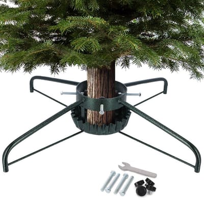 KADAX Kerstboomstandaard van staal, stabiele kerstboomstandaard met waterkom, XXL dennenboomstandaard met schommelplaatsysteem, standaard voor boom, verschillende maten (breedte: 73 cm, groen)