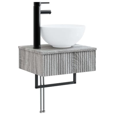 vidaXL - Wandgemonteerde - wastafel - Grijs - Sonoma - 40 - x - 35 - x - 39 - cm