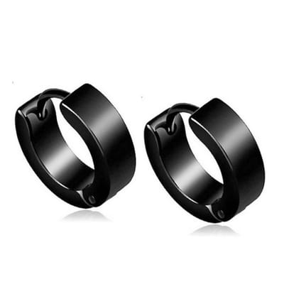 Plux Fashion Classic Oorbellen - Zwart - 8mm - Stainless Steel - Heren - Dames - Sieraden - Zwarte Oorbellen - Classic Earrings - Oorbel - HipHop Oorbellen - Sieraden Cadeau - Luxe Style - Duurzame Kwaliteit - Moederdag Cadeau - Vaderdag Cadeau