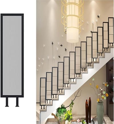Trapleuning U-vormig - Metalen zijleuning - Veilig traplopen - Ergonomisch ontwerp - 90 cm - Zwart