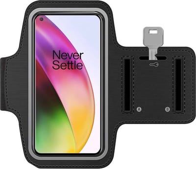 Arara Armband Geschikt voor Oneplus 8 sportarmband - hardloopband - Sportband hoesje - zwart