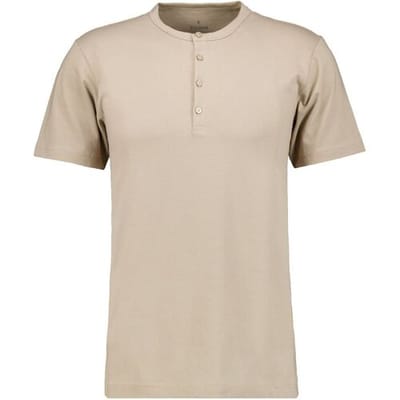 Ragman T-Shirt Serafino Round Neck Uni Pima Cotton Walnut / male