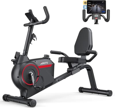 Ligfiets voor thuis - Hometrainer - Cardiotraining thuis - Magnetisch weerstandsysteem - 136 kg capaciteit - Zwart
