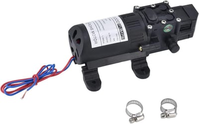 12V DC Zelfaanzuigende Drukwaterpomp 100W - 5.5 L/min Membraanpomp met Drukschakelaar voor Caravan, Boot en Tuin