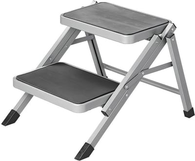 ProPlus Vouwbaar opstapje - 2 treden - antislip - metaal - 59,5 x 39 x 49 cm