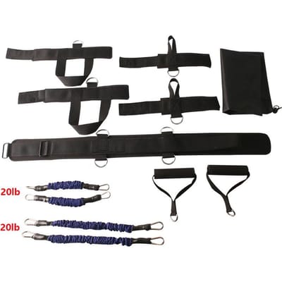 Kit de Ceinture Élastique pour l'Entraînement de Boxe Coup de Poing Puissant Force Entraînement Pro Corde à Tirer pour Muay Thai Karaté Combat bleu