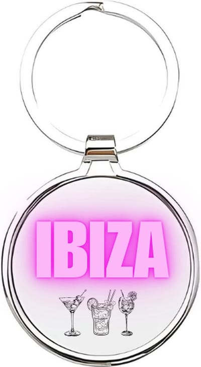 Akyol - ibiza Sleutelhanger - Ibiza - vakantieganger - spanje - vakantie - spaanse eilanden - zomervakantie - ibiza souvenir - souvenirtje - jongerenvakantie - eivissa - ushuaia - 4 x 7,5 CM